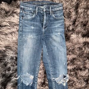 CITIZENS OF HUMANITY ROCKET DISTRESSED SKINNY DENIM MED WASH SIZE 24